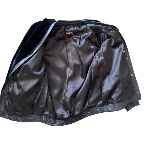 Vintage Lilli Ann Faux Fur Leather Trim Jacket 1960s England Sz M - Picture 4 of 11